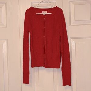 Cat & Jack Vibrant Red Knit Button Up Cardigan